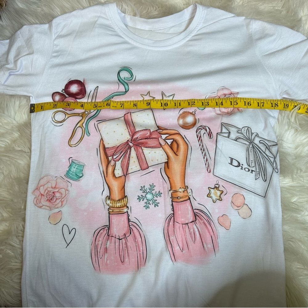 One size fashion‎ graphic white Tee shirt nwt - Picture 5 of 9
